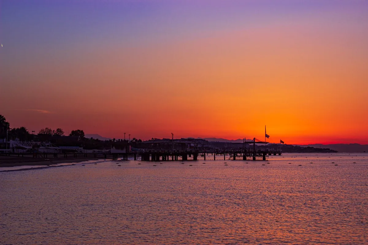 Sunset over the Mediterranean from the Antalya shoreline